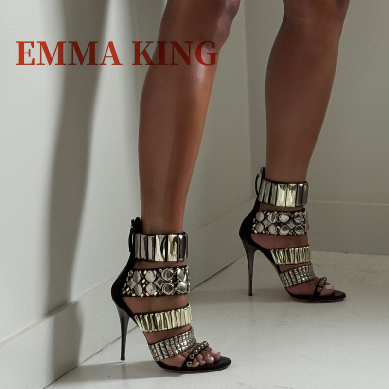 Black Embellished Ankle Strap  - đánh giá và giá Summer Clothing On Sale