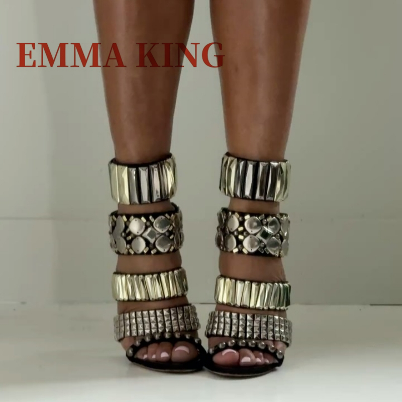 Black Embellished Ankle Strap  - đánh giá và giá Summer Clothing On Sale