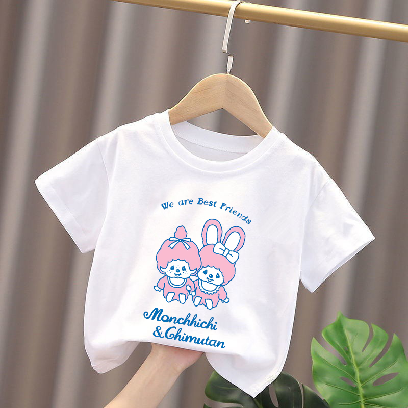 Monchhichi Kids T-shirts Anime - đánh giá và giá Summer Clothing Baby Girl