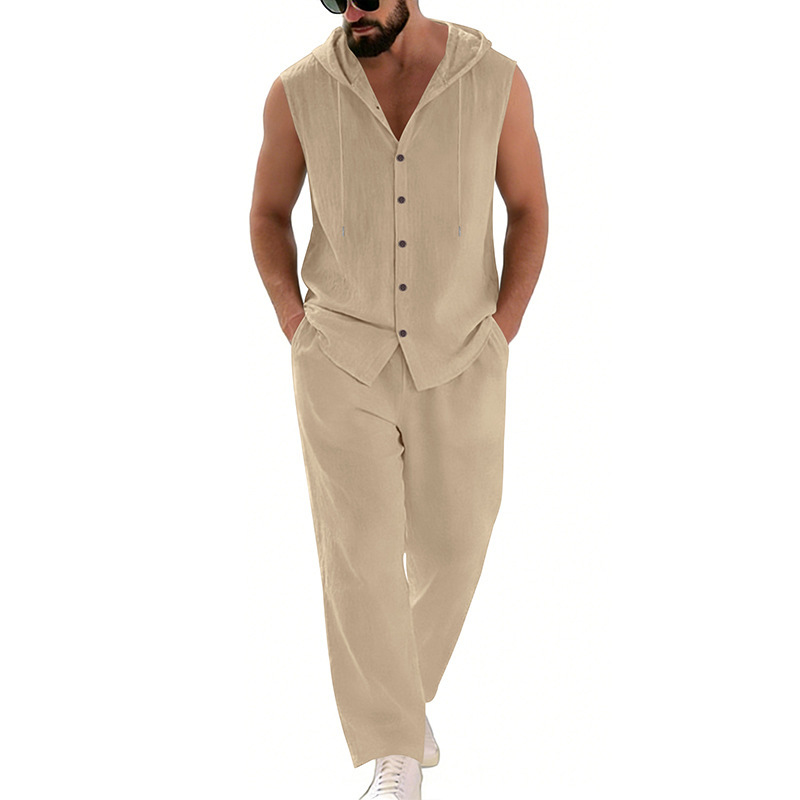 Men's Casual Linen Suit Hooded - đánh giá và giá Summer Clothing