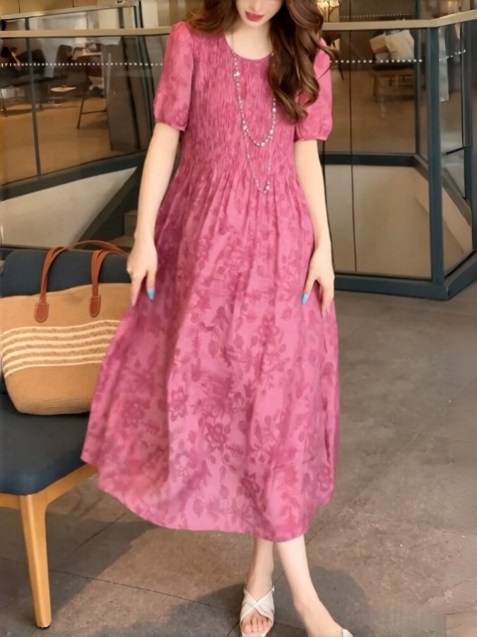 Elegant A-Line Dress Monogram  - đánh giá và giá Summer Clothing Tagline