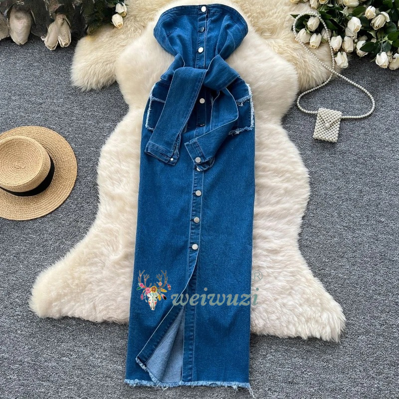 2026 Women Retro Strapless Den - đánh giá và giá Summer Clothing Juniors
