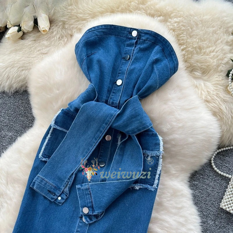 2026 Women Retro Strapless Den - đánh giá và giá Summer Clothing Juniors