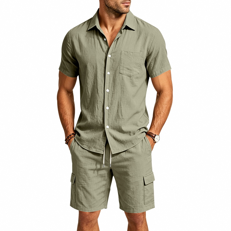 Men Summer American Linen Two  - đánh giá và giá Summer Clothing Guys